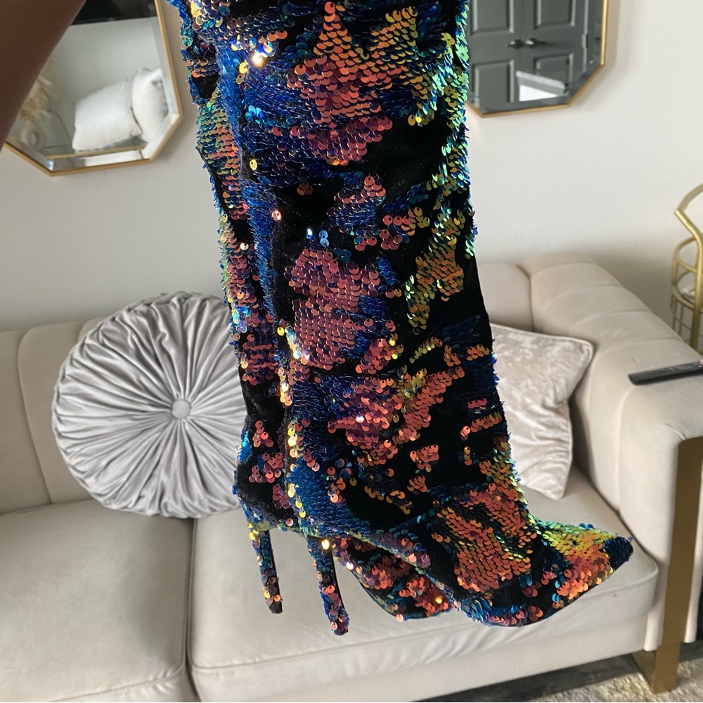 Sequin boots